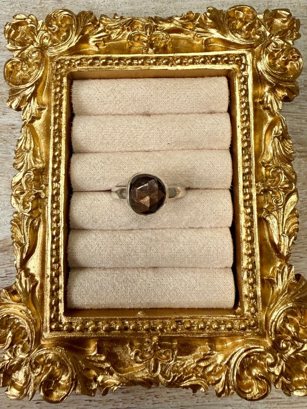 Zawadi Brown Sapphire Faceted Ring, 925 Sterling Silver - Size 7